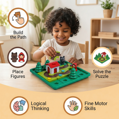 Montessori Little Red Riding Hood Puzzle and Skill Game