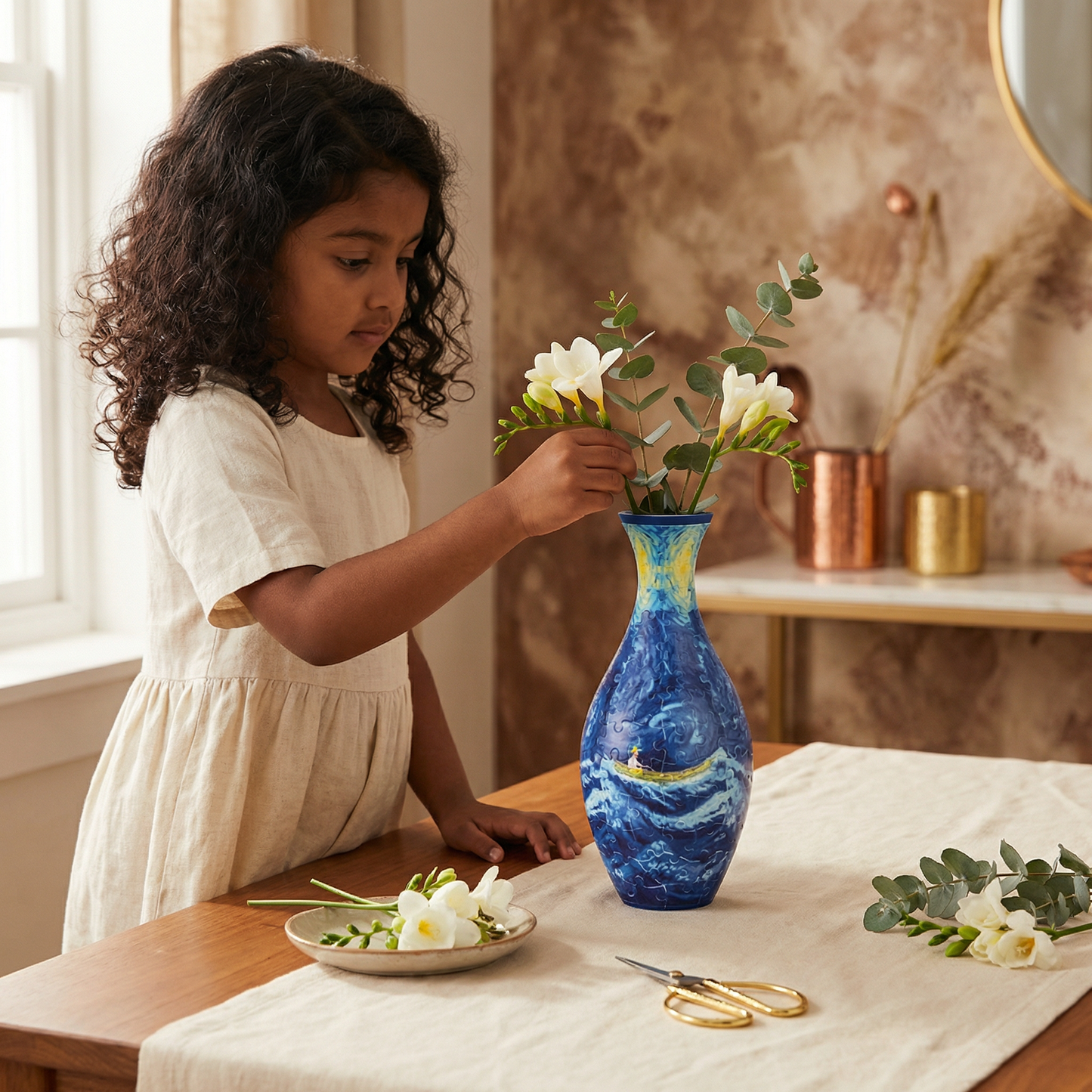 Elegant 3D Puzzle Vase - Usable for Real Flowers