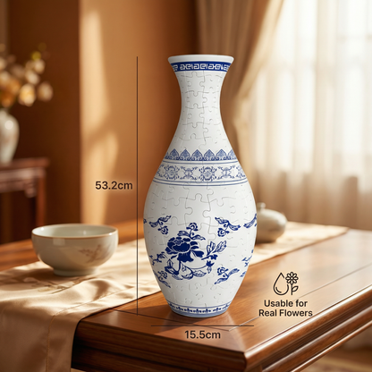 Elegant 3D Puzzle Vase - Usable for Real Flowers
