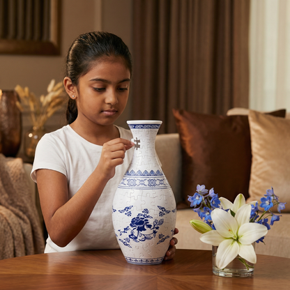 Elegant 3D Puzzle Vase - Usable for Real Flowers