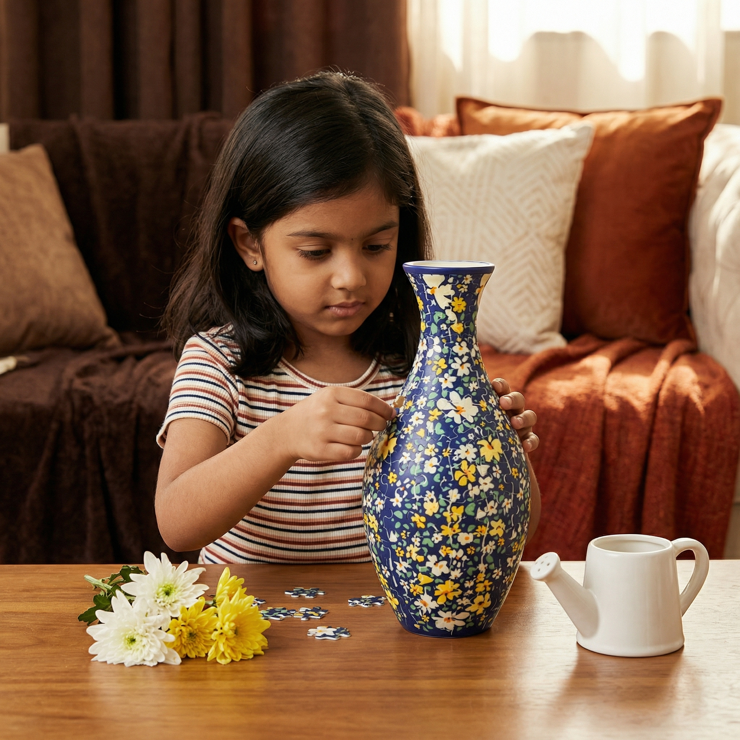 Elegant 3D Puzzle Vase - Usable for Real Flowers
