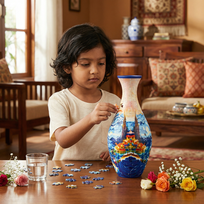 Elegant 3D Puzzle Vase - Usable for Real Flowers