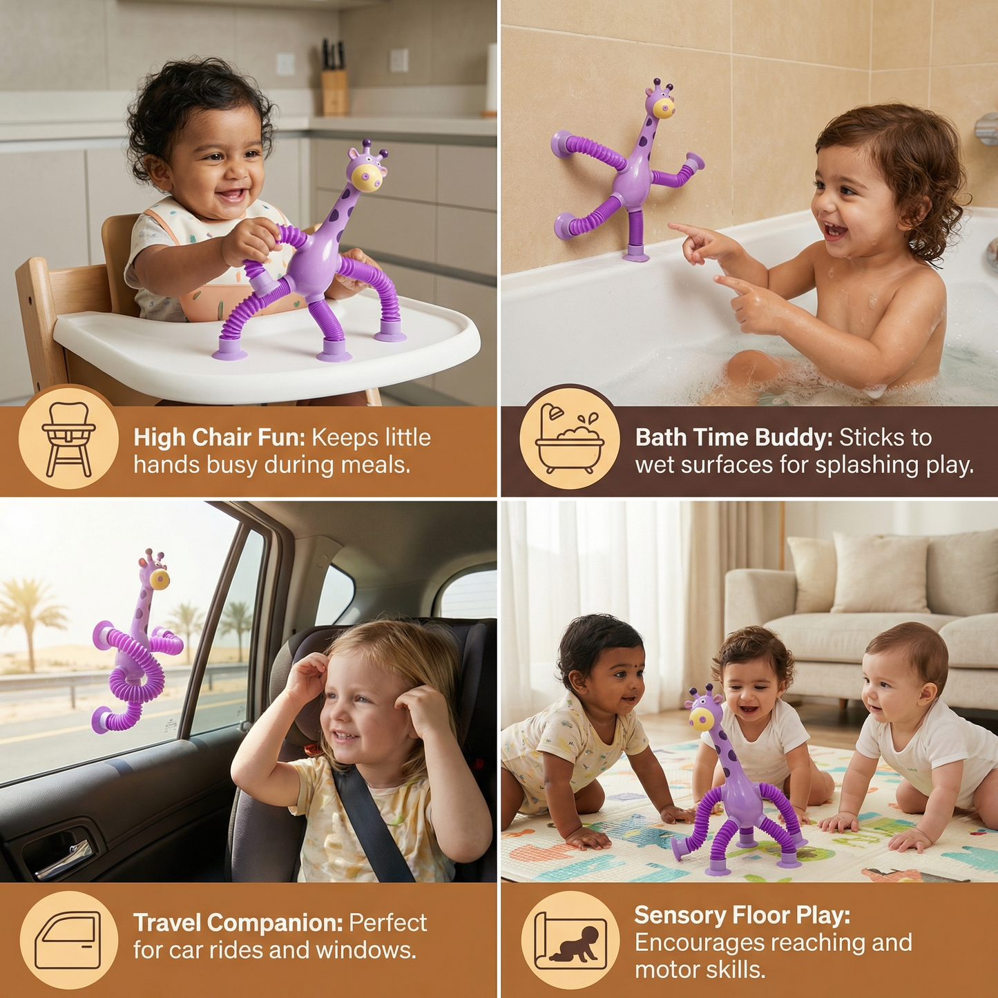 Sensory Suction Cup Giraffe Baby Toy