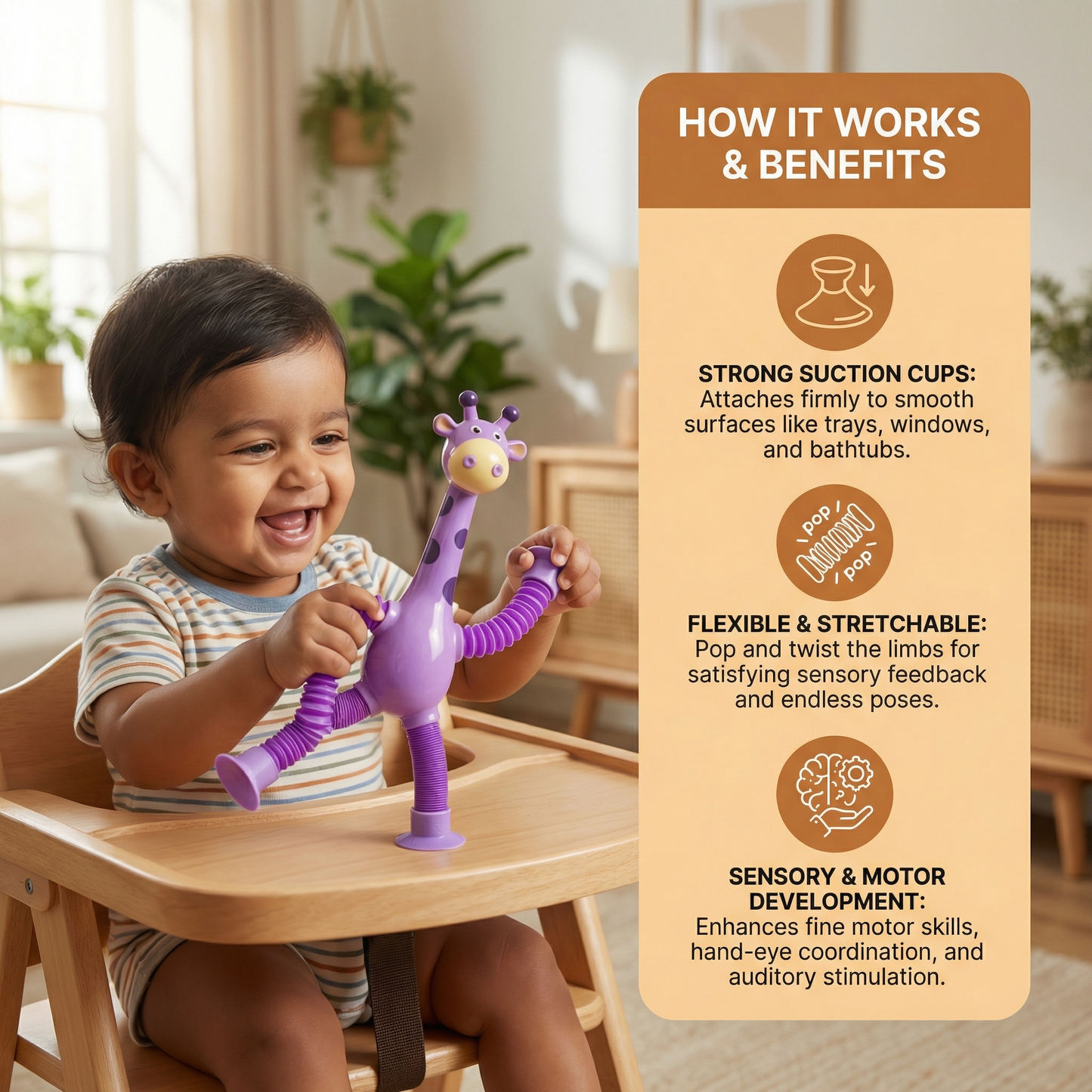 Sensory Suction Cup Giraffe Baby Toy