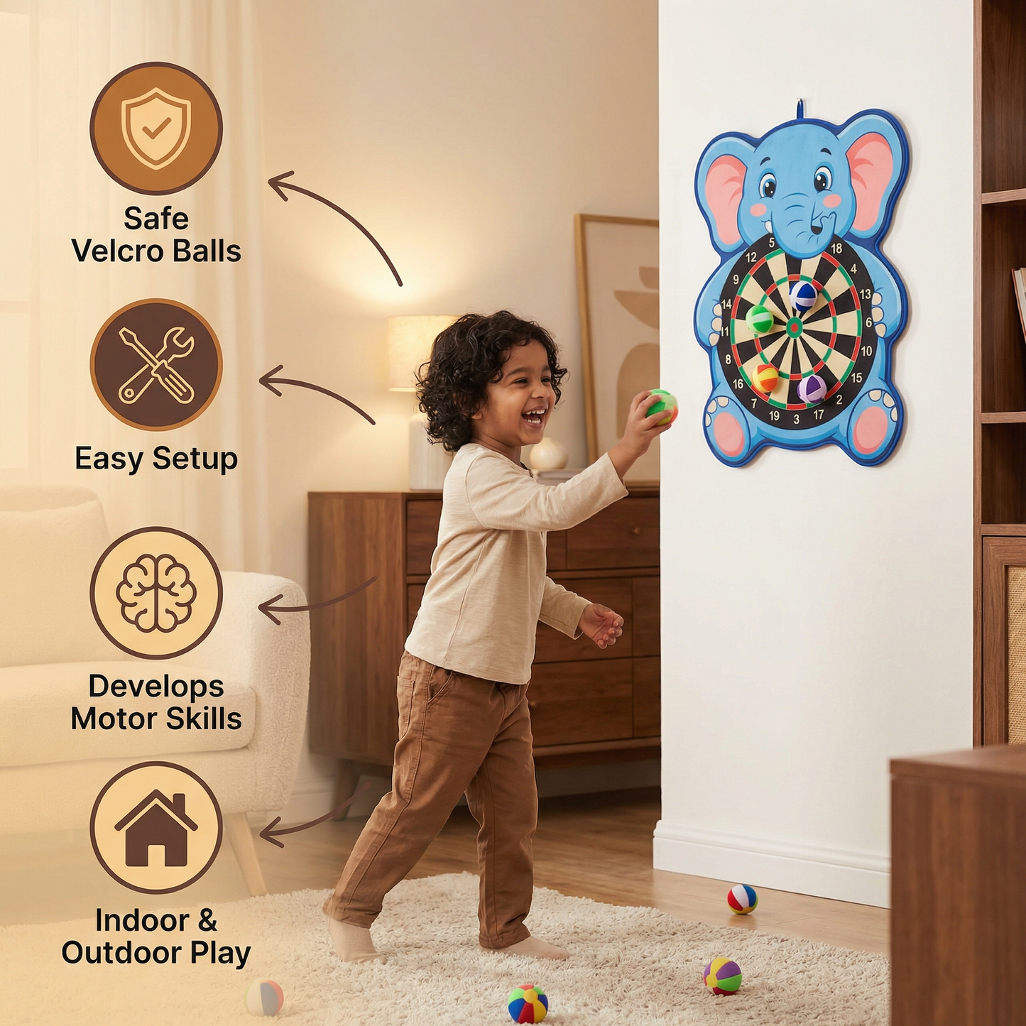 Cute Kids Dart Throwing Game