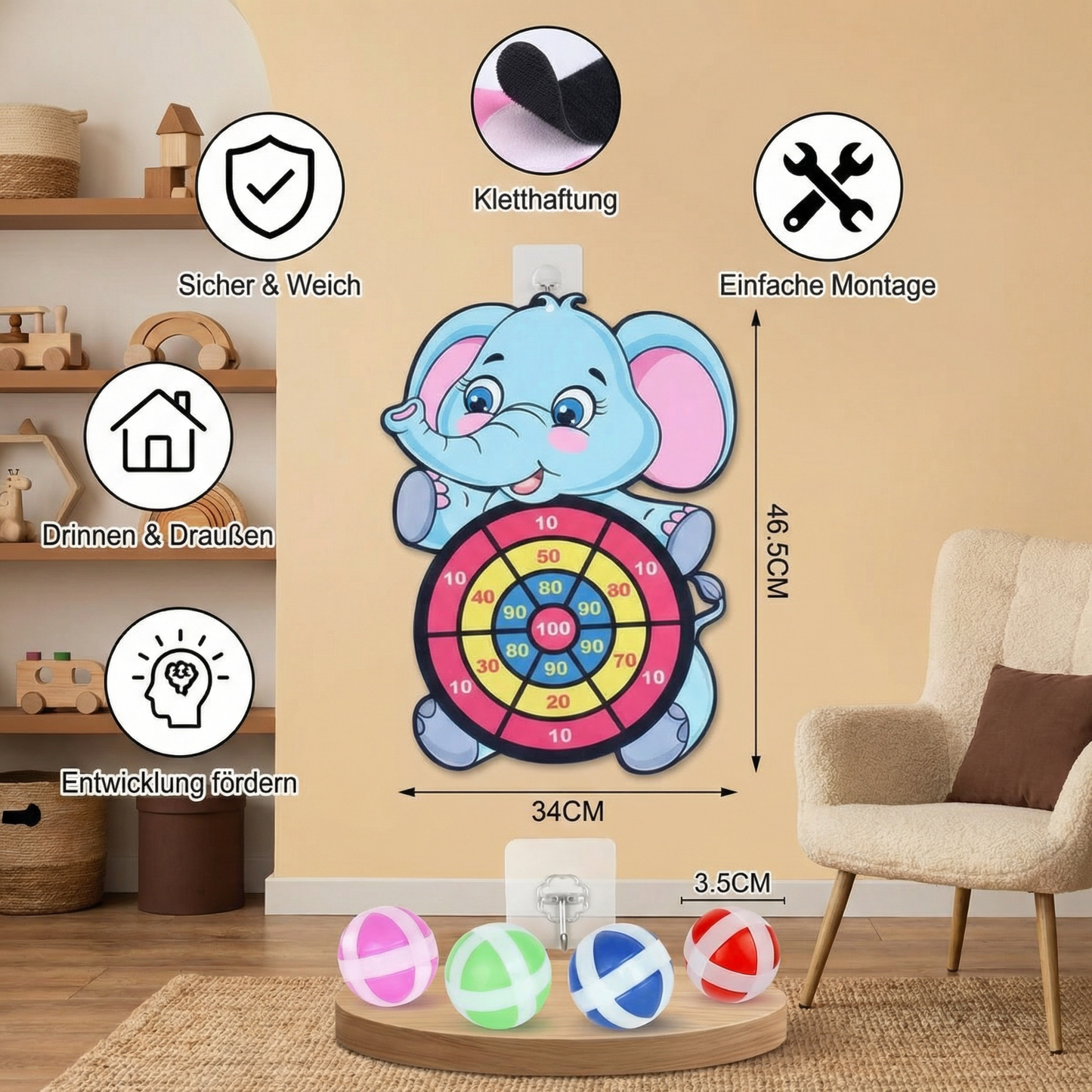 Cute Kids Dart Throwing Game