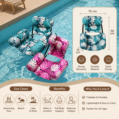 Inflatable Pool Hammock with Backrest – Foldable Water Lounge