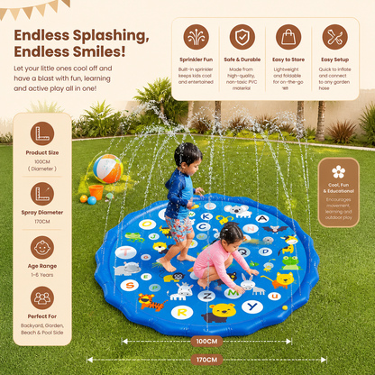 Inflatable Kids Splash Pad with Sprinkler – Outdoor Water Play Mat for Garden & Beach