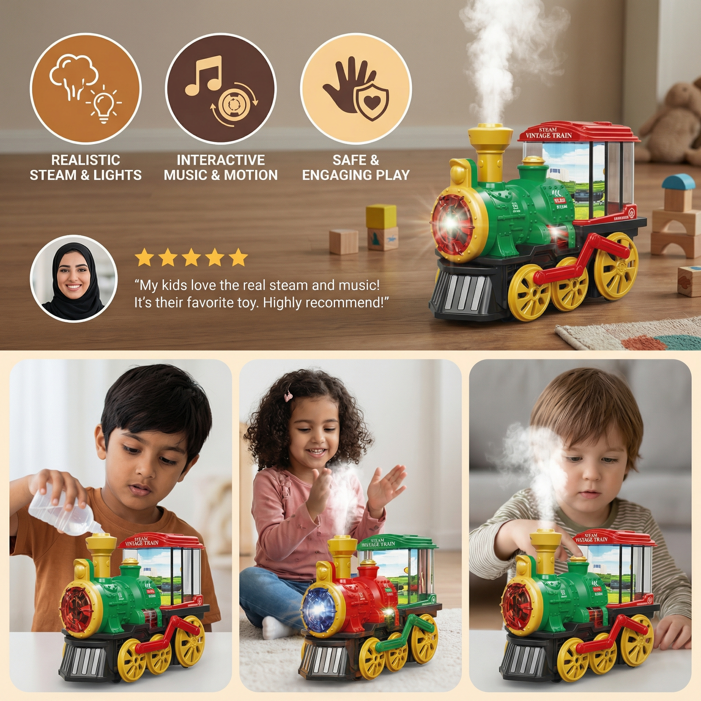 Intelligent Children's Steam Train with Real Steam