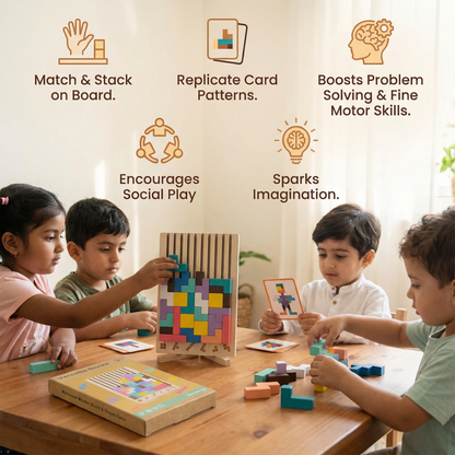 Montessori Wooden Blocks and Shapes Game