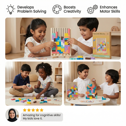 Montessori Wooden Blocks and Shapes Game