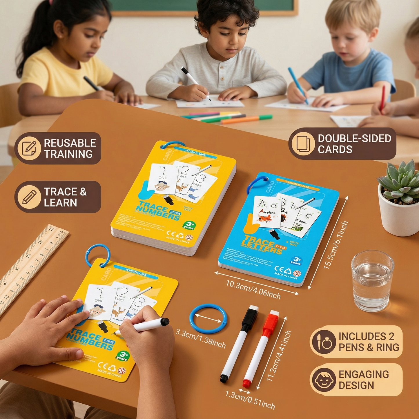 Reusable Numbers and Letters Learning Book for Children