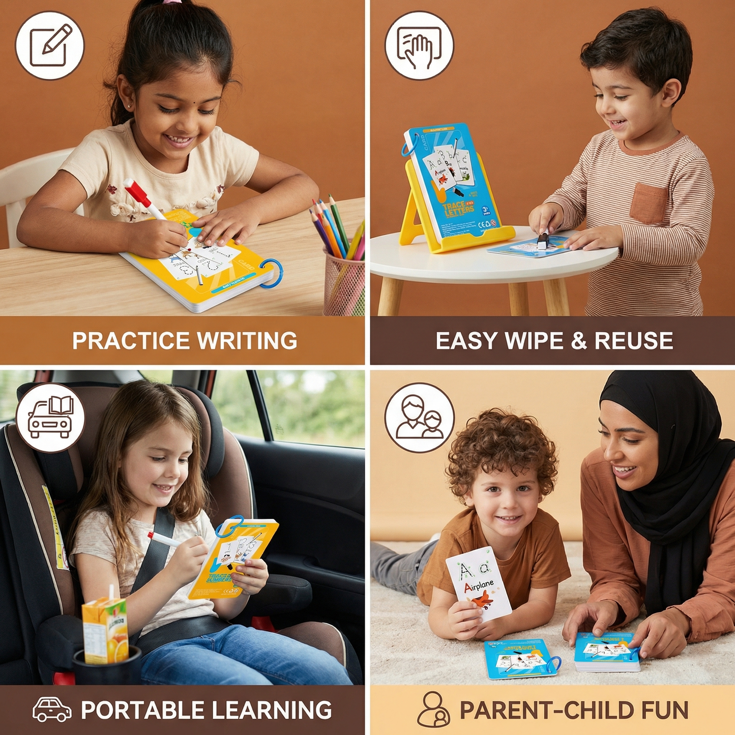 Reusable Numbers and Letters Learning Book for Children