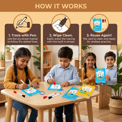 Reusable Numbers and Letters Learning Book for Children