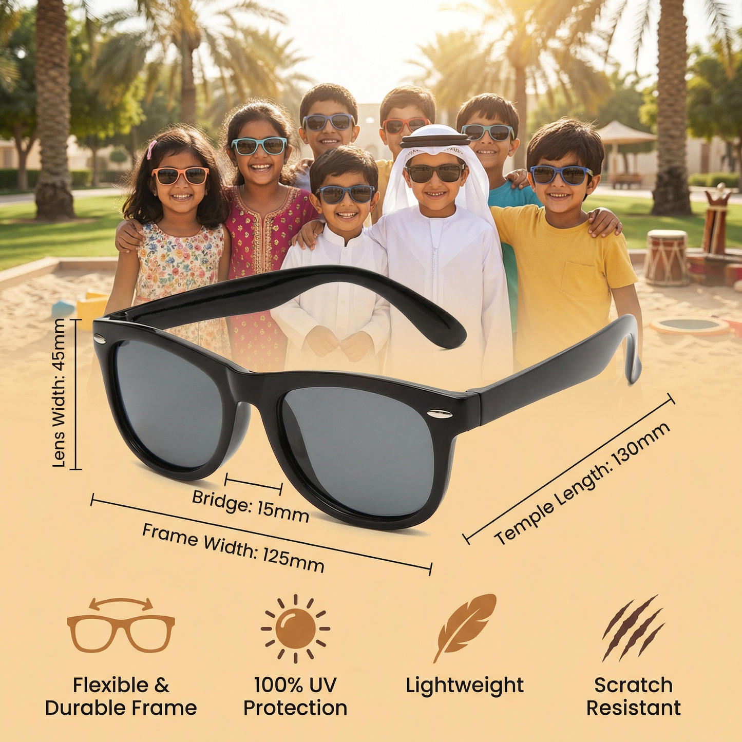 Kids' Flex Sunglasses with Flexible and Durable Frame