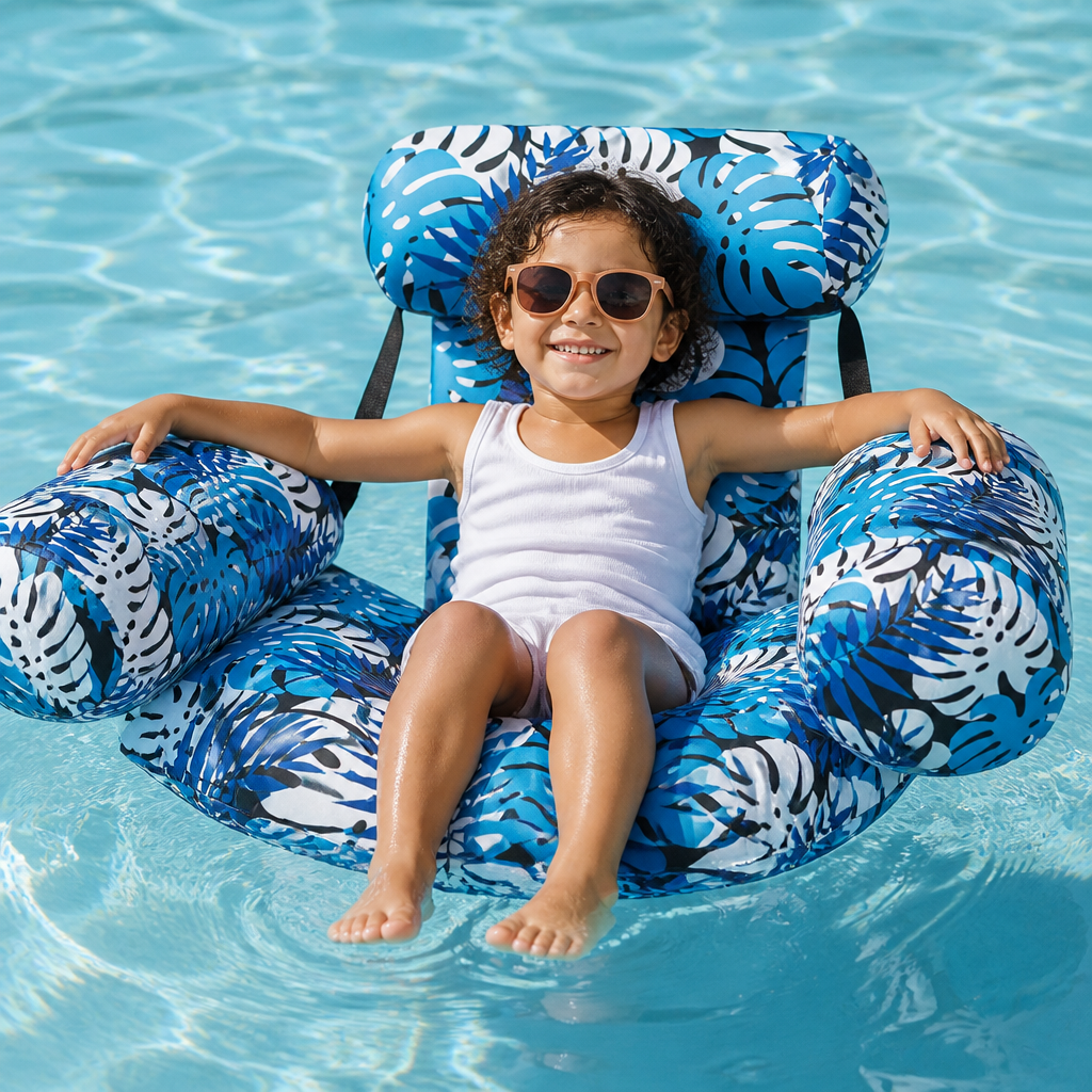 Inflatable Pool Hammock with Backrest – Foldable Water Lounge