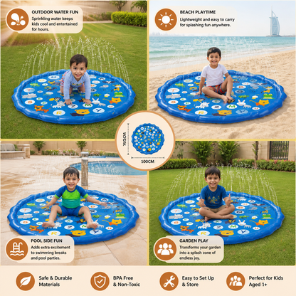 Inflatable Kids Splash Pad with Sprinkler – Outdoor Water Play Mat for Garden & Beach