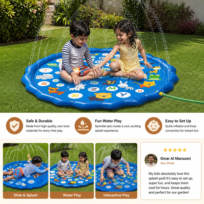 Inflatable Kids Splash Pad with Sprinkler – Outdoor Water Play Mat for Garden & Beach