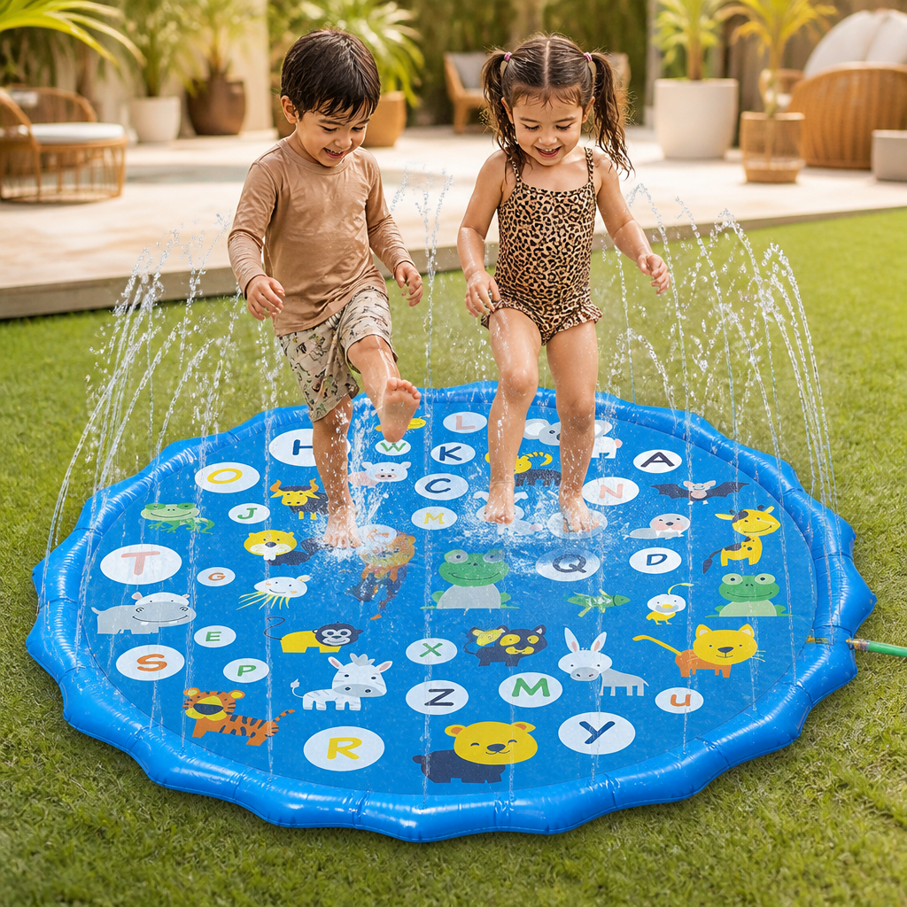 Inflatable Kids Splash Pad with Sprinkler – Outdoor Water Play Mat for Garden & Beach