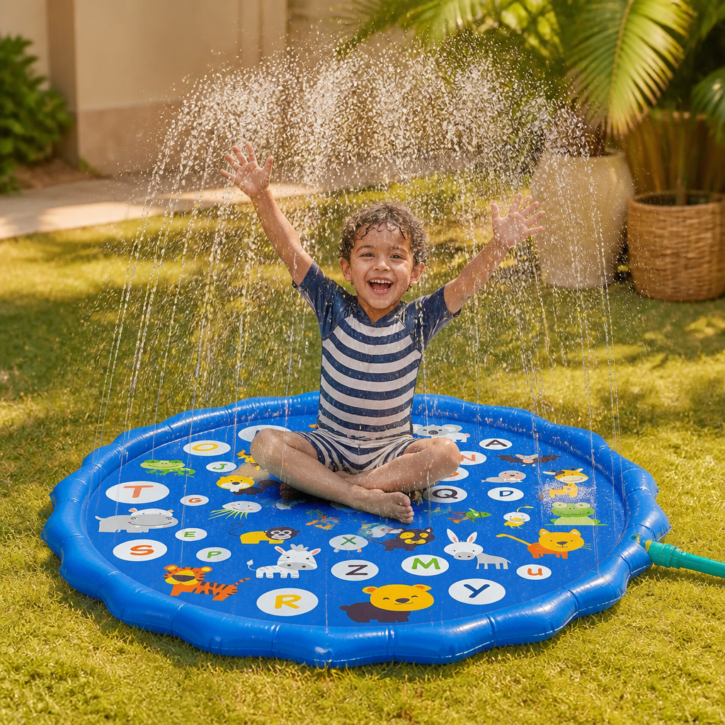 Inflatable Kids Splash Pad with Sprinkler – Outdoor Water Play Mat for Garden & Beach