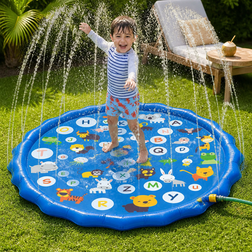 Inflatable Kids Splash Pad with Sprinkler – Outdoor Water Play Mat for Garden & Beach