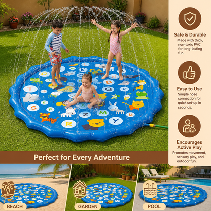 Inflatable Kids Splash Pad with Sprinkler – Outdoor Water Play Mat for Garden & Beach