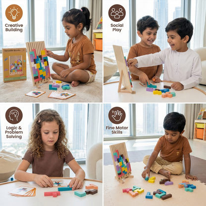 Montessori Wooden Blocks and Shapes Game