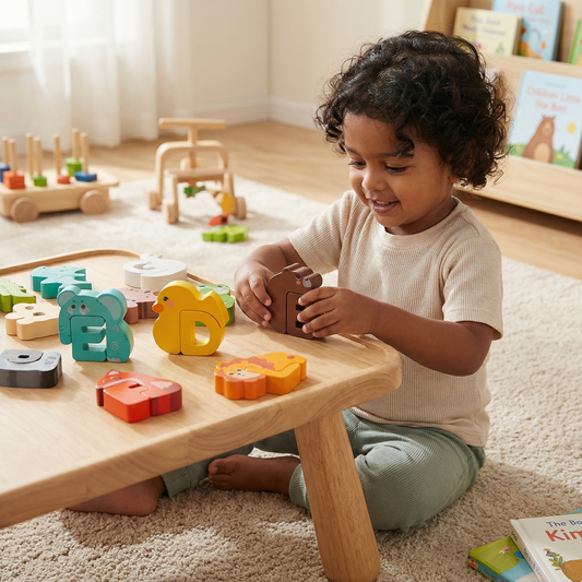 Wooden Animal Alphabet Puzzle – A-Z Learning Toy for Kids