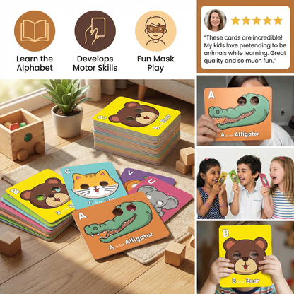 Alphabet Learning Cards with Animal Designs