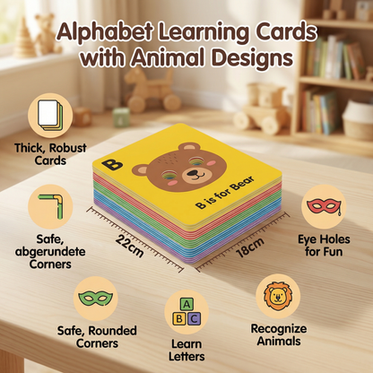 Alphabet Learning Cards with Animal Designs