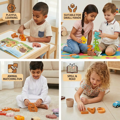 Wooden Animal Alphabet Puzzle – A-Z Learning Toy for Kids