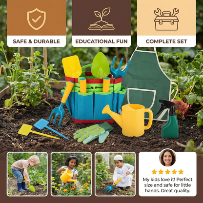 Safe Children's Gardening Tool Set