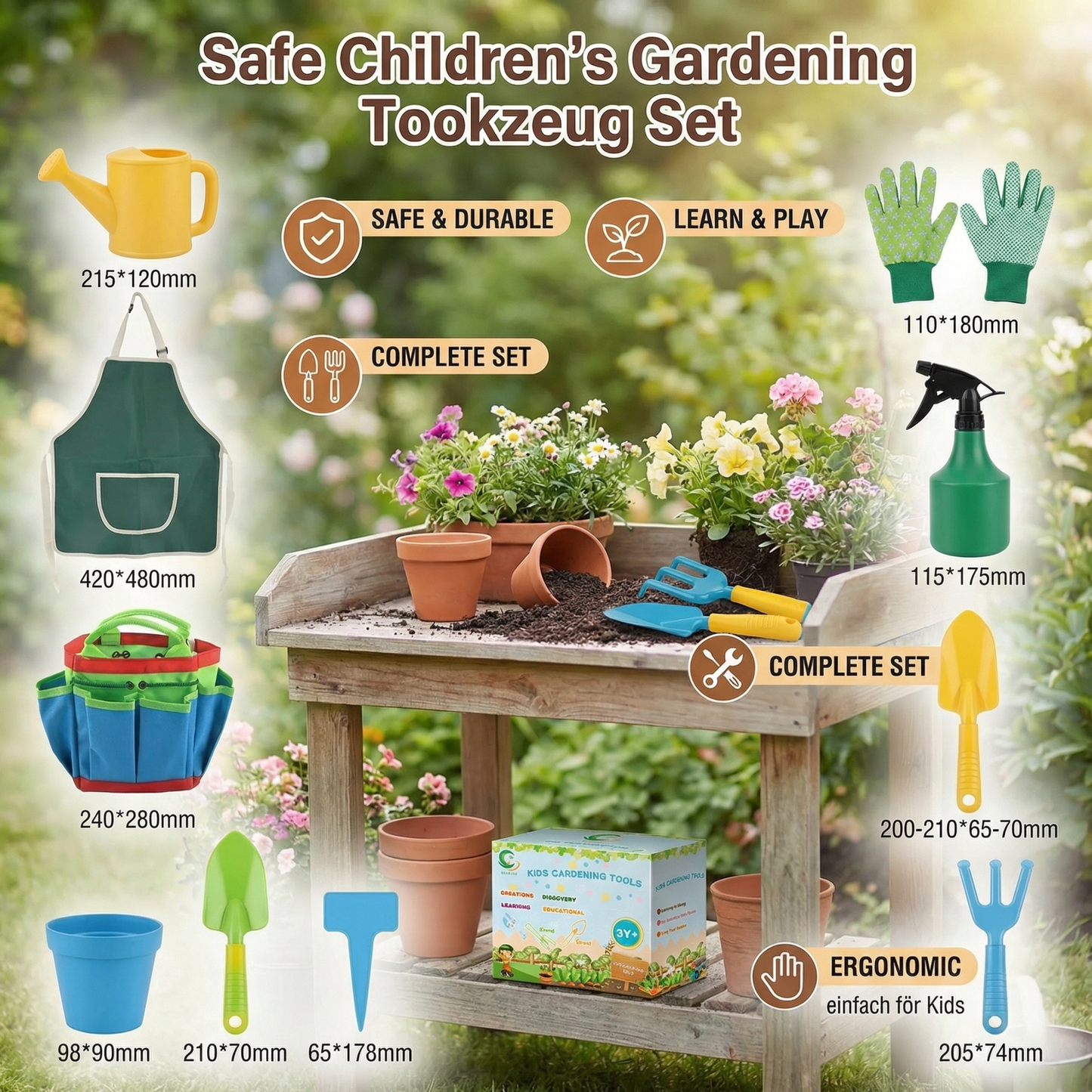 Safe Children's Gardening Tool Set