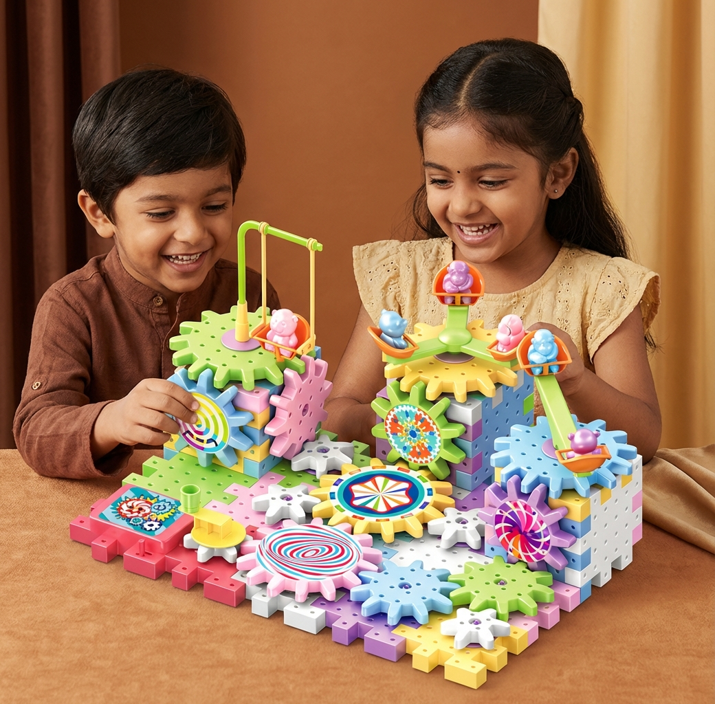 Rotating Montessori Gear Building Block Toy