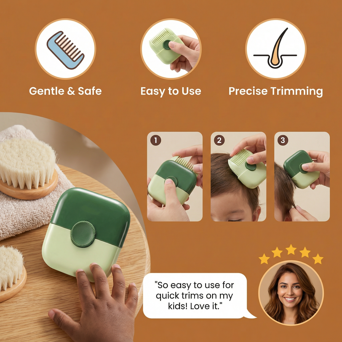 Child-Friendly and Gentle Hair Cutting Comb