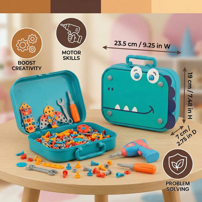 Craftsman Construction Set for Kids in Cute Dino Design