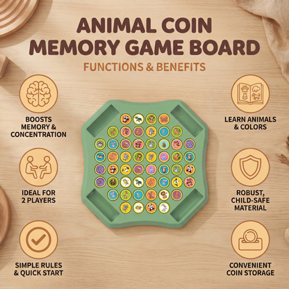 Animal Coin Memory Game Board
