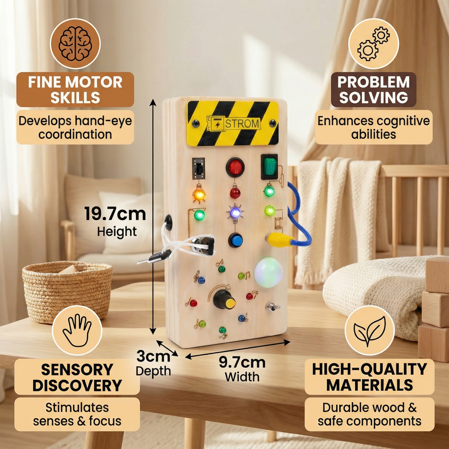 Montessori Wooden Activity Board