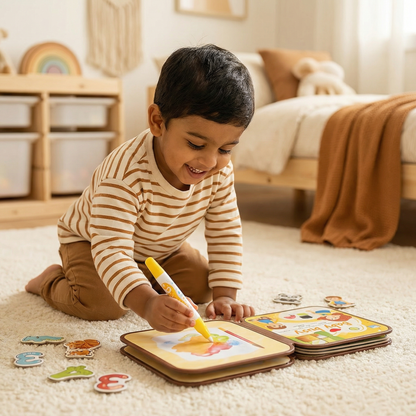2-in-1 Magical Montessori Storybook for Coloring and Playing