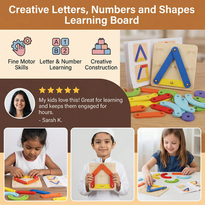 Creative Letters Numbers and Shapes Learning Board