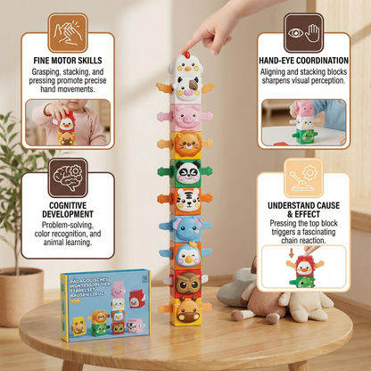Educational Montessori Animal Stacking Set Building Toy