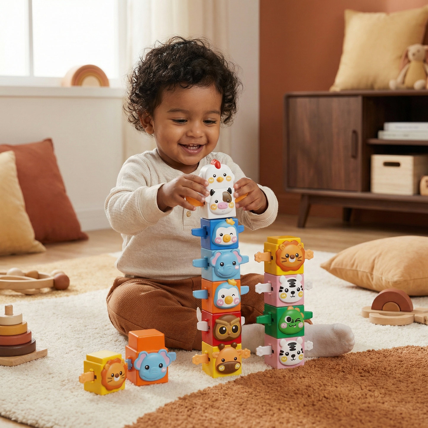 Educational Montessori Animal Stacking Set Building Toy