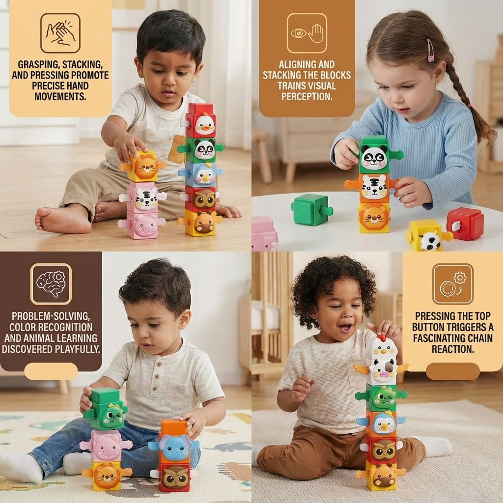 Educational Montessori Animal Stacking Set Building Toy