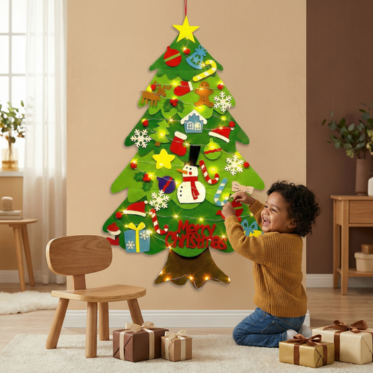 Montessori Felt Christmas Tree Activity Set