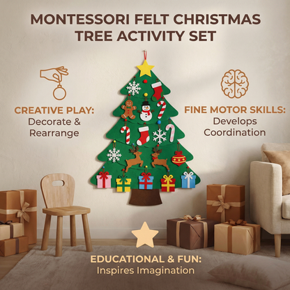 Montessori Felt Christmas Tree Activity Set