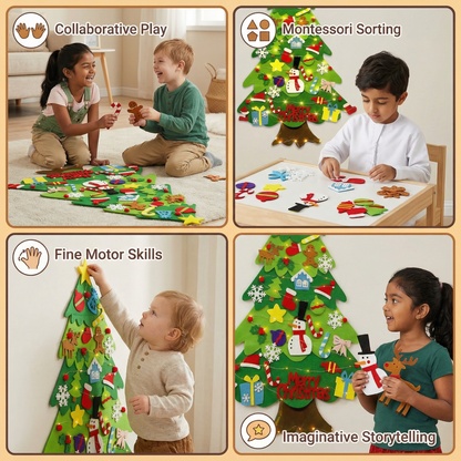 Montessori Felt Christmas Tree Activity Set