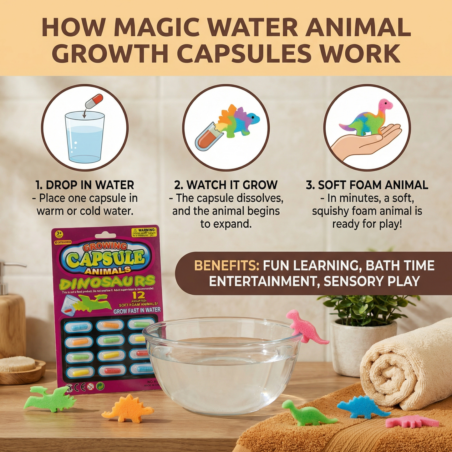 Magic Water Animal Growth Capsules