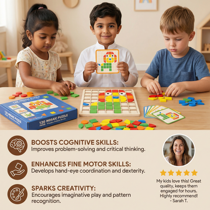 Montessori Mosaic Puzzle Colors and Shapes Game