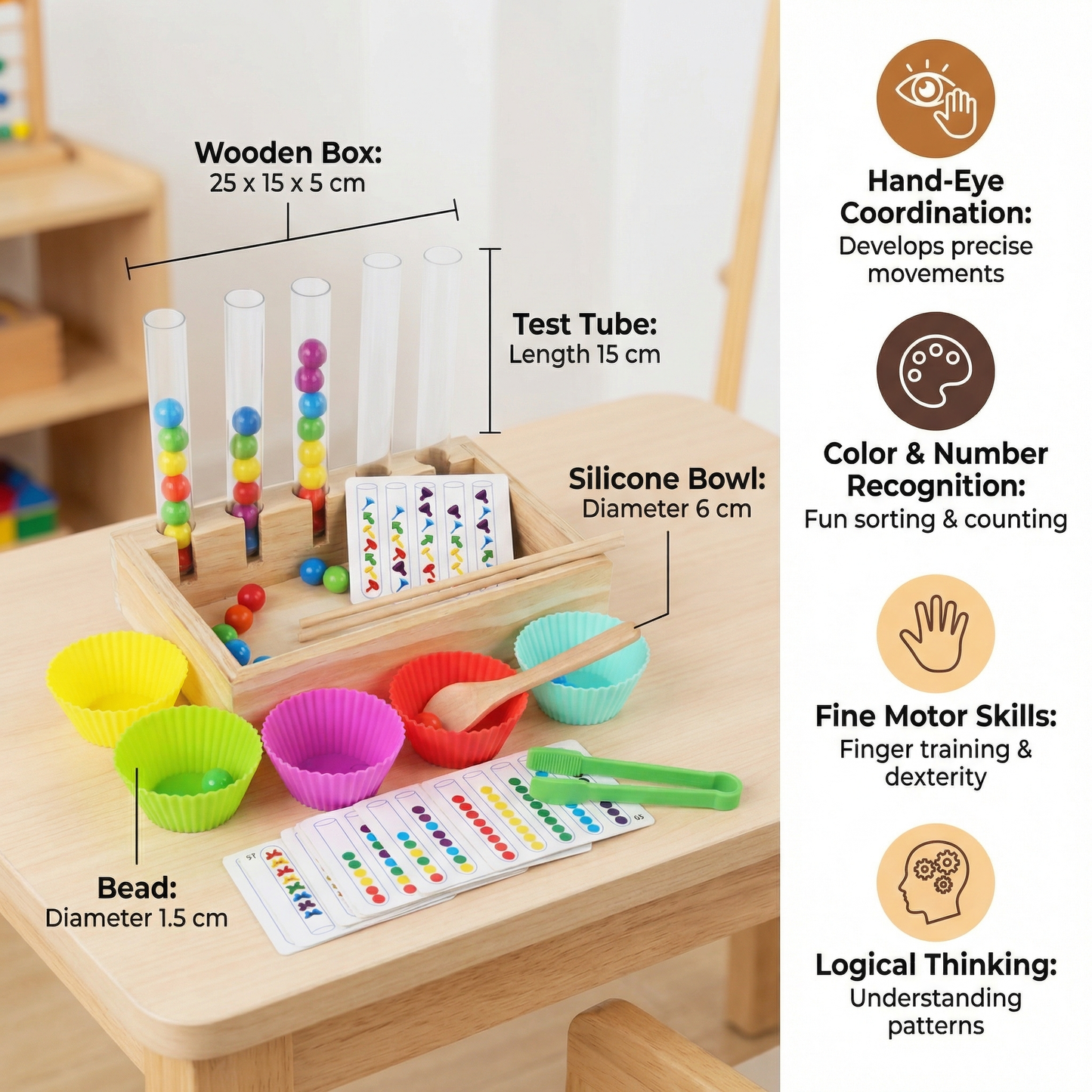 Montessori Test Tube Colors and Numbers Play and Learning Set