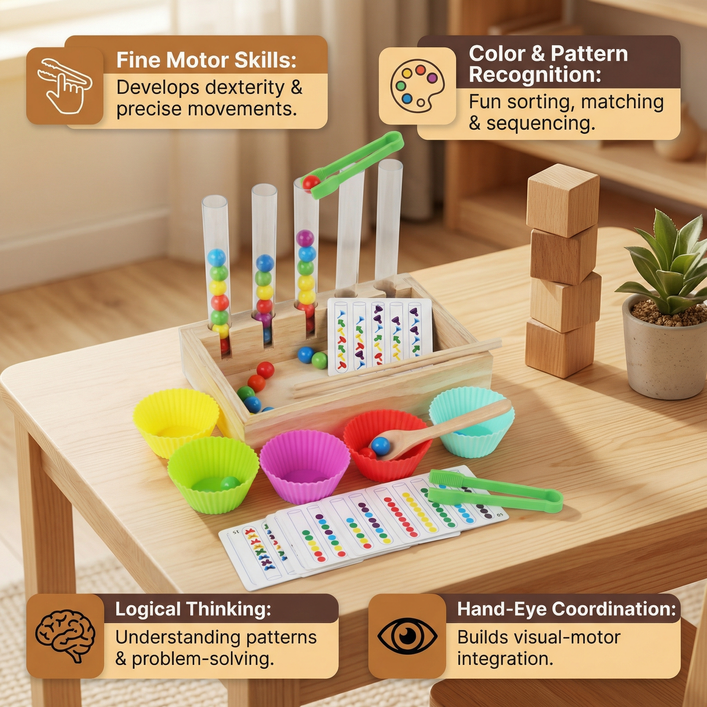 Montessori Test Tube Colors and Numbers Play and Learning Set